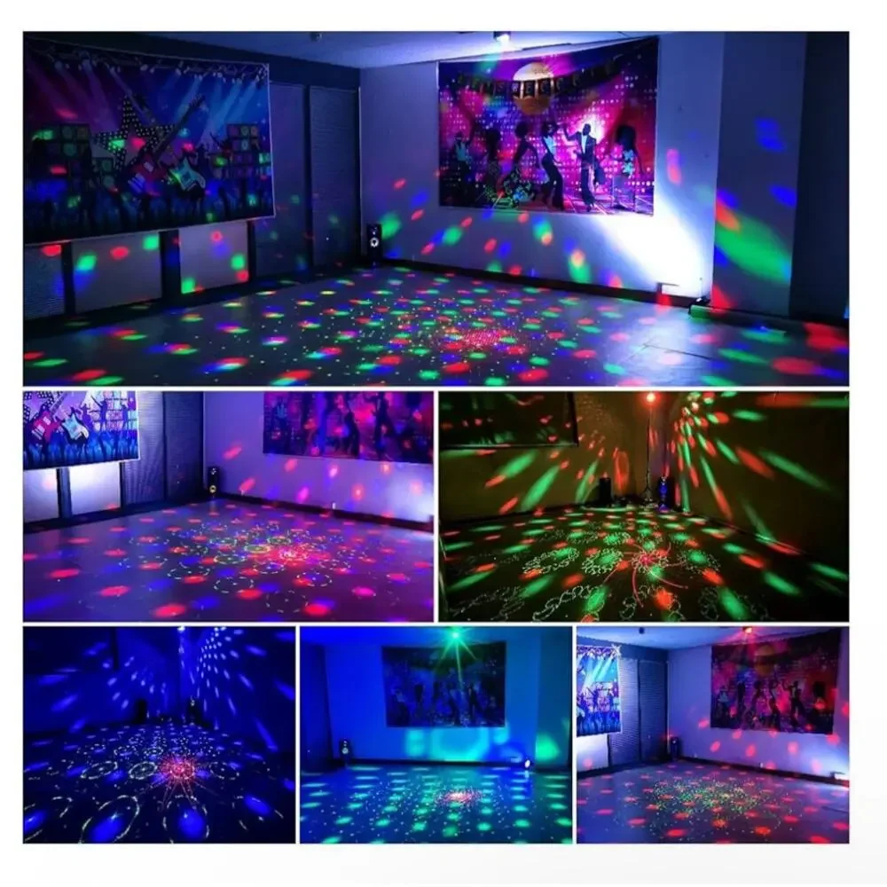 Party Lights Dj with Pattern Projection and Sound Activated, Buclhoz RGB Colored